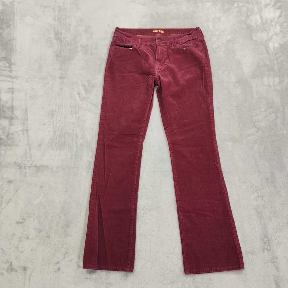 Old Navy Pants Womens 8 Red Burgundy Corduroy Low Rise Straight Stretch Casual